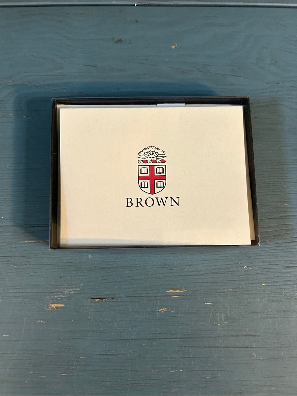 Brown University Crest - White with Red and Black Accent | Cards & Envelopes 8
